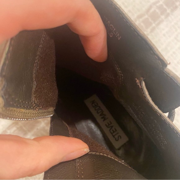 Steve Madden Raglin Heeled Leather Booties in Stone (Size 8.5) - Picture 3 of 10